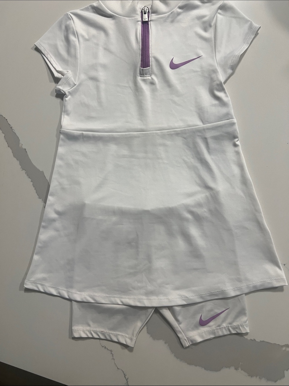 Nike White Girls' Athletic Dress NWT, Shorts Set, Short is  Pre-loved,